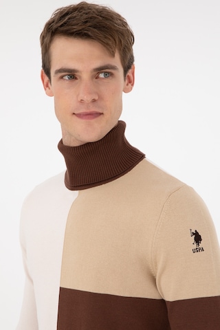 U.S. Polo Assn. Erkek Slim Fit Balıkçı Yaka Kum Kazak 50297057-VR085
