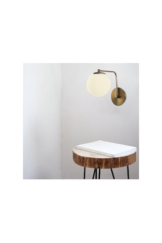 Eskitme Metal Aplik Duvar Lambası E27 Uyumlu 15x26x22 Cm Yatak Odası Oturma Odası, Bej-1 Diğer