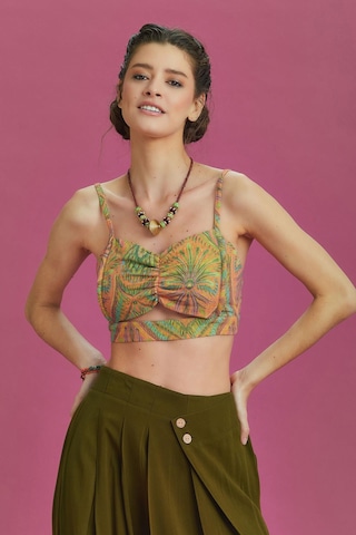 Los Banditos İnce Askılı Cut Out Detay Koton Bralet Yeşil