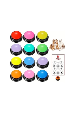 Honeybeeshop 8 Adet Kayıt Yapabilen Köpek İletişim Düğmesi Akıllı Evcil Hayvan Eğitim Oyuncak Konuşma Kaydedebilir