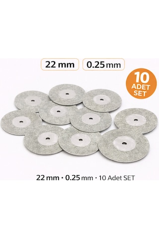 Senbang 22 Mm Elmas Kesme Diski 0.25 Mm İnce 10 Adet Dremel Uyumlu Cam Seramik Metal Gravür Diski