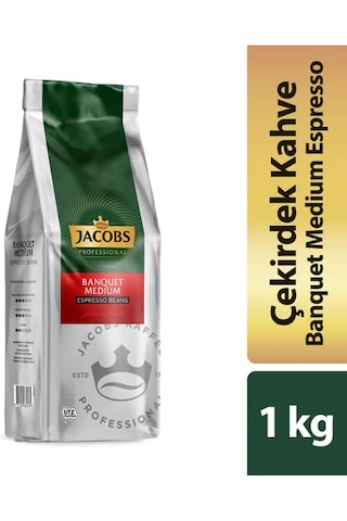 Jacobs Banquet Medium Çekirdek Kahve 1kg Espresso Beans Çekirdek Kahve 12'li