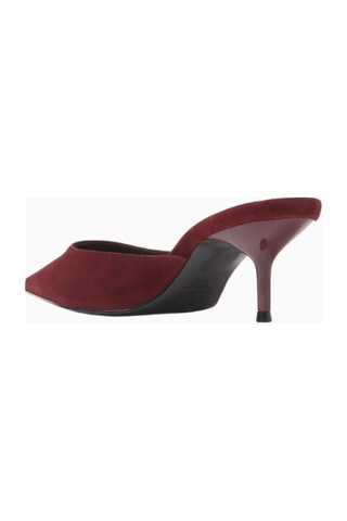 Schutz 63mm Topuklu Süet Point-toe Mules, Günlük Ve Gece Zarafeti Bordo
