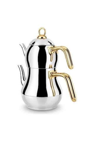 Lines Şahmeran Mini Boy Altın Kulp Çelik Çaydanlık