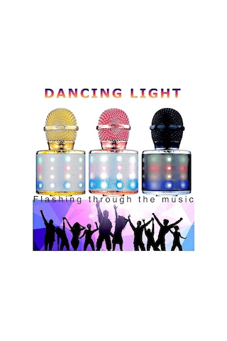 Yunboo Ws858l Taşınabilir Bluetooth Mikrofonlu Hoparlör - Led Işıklı, Kablosuz Kullanım, 8 Saat Çalışma Süresi