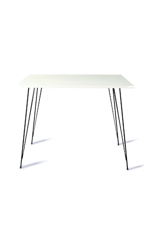 Pasific Home Sandalf Metal Ayaklı  Mutfak Masası Kare 90x90 Parlak Beyaz