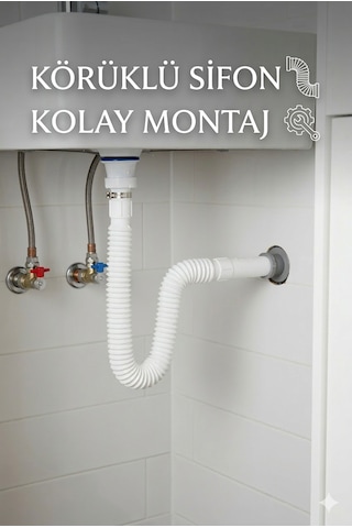 Kaliteli Körüklü Lavabo Sifonu - Esnek Ve Kolay Montaj