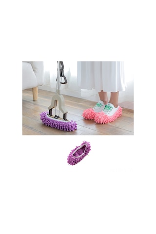Dofolink Mor Mikrofiber Chenille Temizleme Ayakkabı Kılıfı - Yıkanabilir, Elastik Açık, Kolay Kullanim, Zemin Pet Tüyü Toz Temizleyici, Tekli Paket