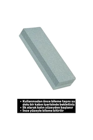 Bileme Taşı Çift Kumlu Bıçak Satır Nacak Balta Bileme Taşı 20cm