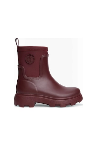 Tommy Hilfiger Th Stamp Warm Ankle Raın Boot Kadın Kırmızı Bot - Fw0fw09544