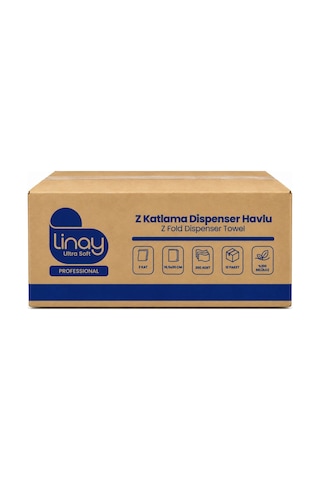 Ekonomik Z Katlama Dispenser Havlu 2 Katlı 200 Yaprak 12 Paket