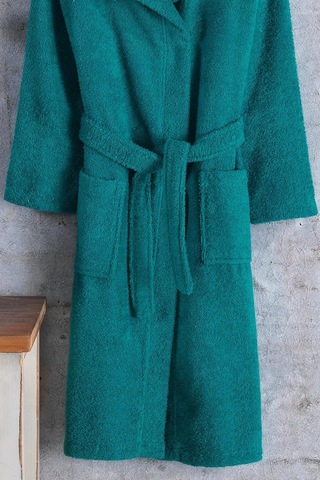 Zeynep Tekstil Pamuklu Kapşonlu Genç Bornoz Unisex Garson Boy Bornoz 153-99-1313 Yeşil