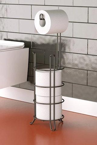Banyo Tuvalet Kağıdı Askısı Yedekli Ayaklı Siyah Mg093 Siyah