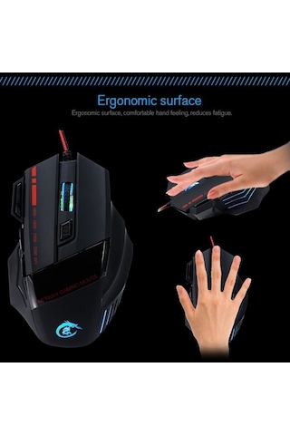 Prestigegoods 5500 Dpı Hxsj A907 Oyun Faresi - 7 Düğmeli, Ergonomik, Usb Kablo A907
