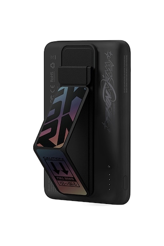 Skinarma Kira Kobai Holografik Tasarımlı Standlı Wireless Ve Pd Özellik Powerbank 20w 10000mah Siyah
