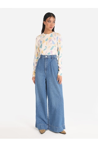 Colin's Colins 995 Sares Normal Kesim Yüksek Bel Beggy Wide Leg Jean Pantolon 001