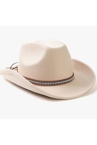 Yaozixa Klasik Western Koyu Bej Felt Şapka - Geniş Kenar Güneş Korumalı, 56-58cm, Unisex, Nüfuslu, Dayanıklı, Rope İle Sabitlenebilir Siyah