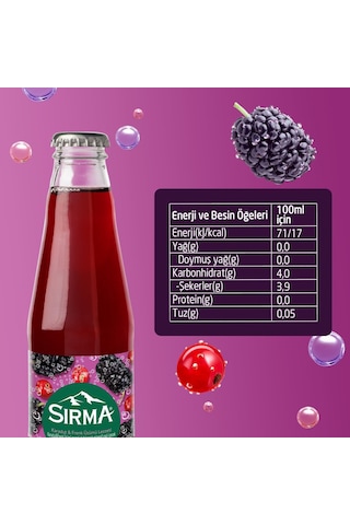 Sırma B Vitaminli Karadut & Frenk Üzümü Aromalı Doğal Maden Suyu 200 Ml X 24 Adet