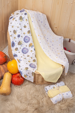 Luckka 3'lü Çok Amaçlı Müslin Örtü Seti - 75x75 Cm - Ztc200 Sarı Sarı