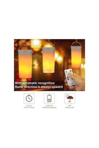 Led Alev Lambası, Usb Şarj Edilebilir Alevli Gece Lambası, Su Geçirmez Diğer
