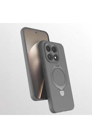 Xiaomi 15t Kılıf 360 Derece Döner Standlı Magsafe Kamera Lens Korumalı Silikon Nourthkingdom Lacivert