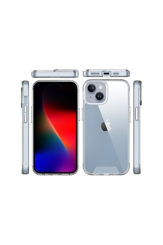 Bix Apple Uyumlu iPhone 15 Nebula Aqua Transparan Ultra Şeffaf Kılıf Çizilmeye Dayanıklı Tam Kapsamlı Koruma