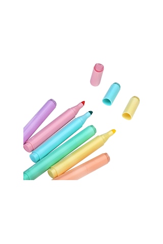 Wexta S24122409 6'lı Highlighter Mini Pastel Fosforlu Kalem Seti Diğer
