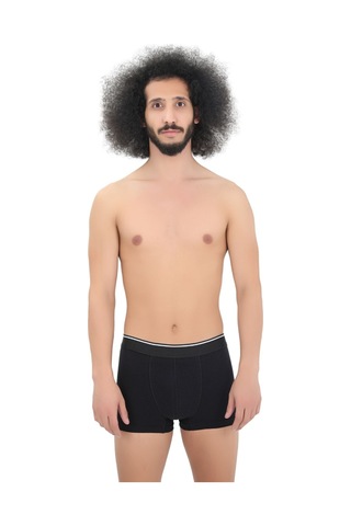 Cennetoğlu Erkek 3 Adet Likralı Boxer Özel Ambalajlı Paket Siyah Siyah