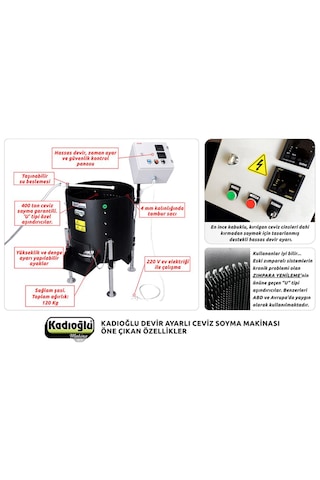 Kadıoğlu Ceviz Soyma Mak. 180 Lt Devirli