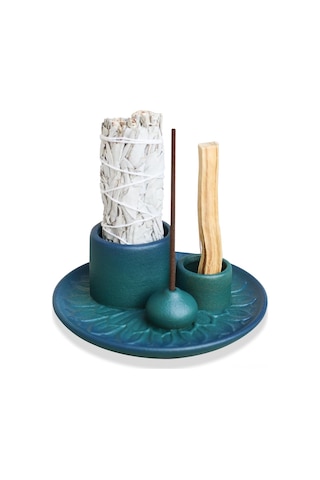 Ximistore9 El Yapımı Çok Amaçlı Seramik Tütsü Standı - Meditasyon Ve Temizlik İçin Mavi Kül Tutucu