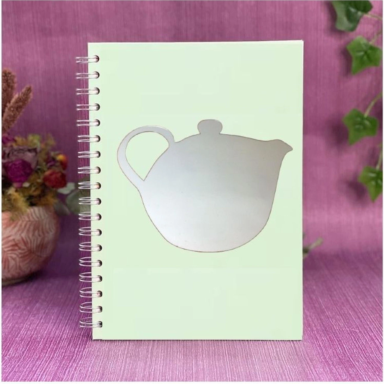 2 Adet Defter Sticker,laptop Sticker Aynalı Çaydanlık Şekilli 20x15x0,6cm