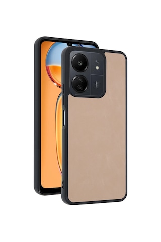 Newface Xiaomi Redmi 13c Kılıf Aras Deri Kapak Glblseme - 47 - Pudra