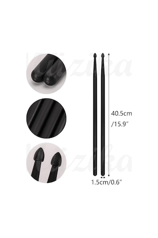 Mendini Baget Siyah Nylon 5 A - Davul - Bateri Bageti Drumsticks 5a Pürüzsüz Yüzey