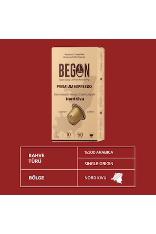Begon Kahve Nord Kivu Medium Roast Kapsül Kahve 10'lu