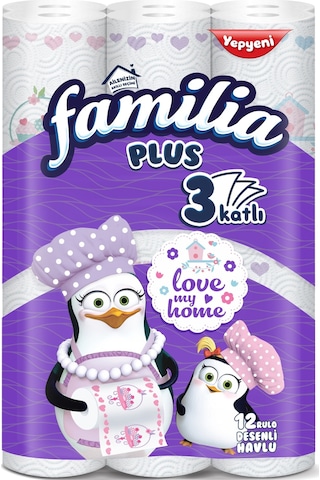 Familia Kağıt Havlu Plus Desenli 24 Lü Pk (3 Katlı) (2Pk*12) Love