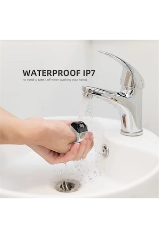 Mufunye Akıllı Zikirmatik Yüzük - 5 Namaz Vakti Hatırlatıcı, Bluetooth, Oled Ekran, 22mm Siyah Plastik