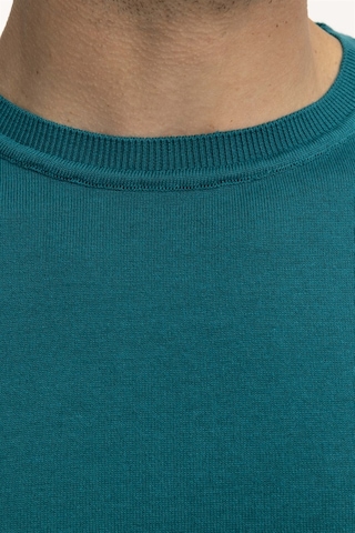 Tudors Erkek Bisiklet Yaka Slim Fit Pamuklu Örme Triko Tişört-26935-Yeşil