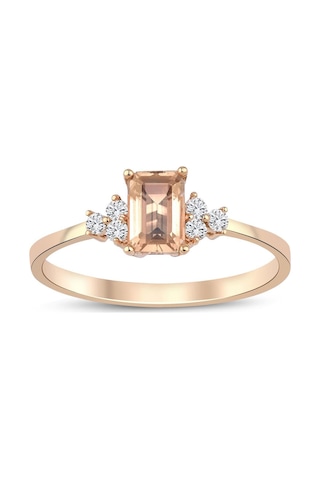 Morganite Taşlı Tasarım Pırlanta Yüzük