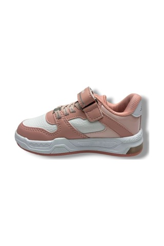 Ndrops 012-26 Deri Cırt Bantlı Kız Çocuk Sneaker Pudra Beyaz 26-30 Pudra