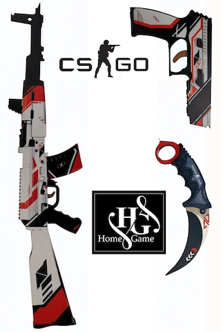 Ahşap Cs - Go Ak47 Asiimov Skin Kaplama Oyuncak Set1