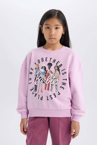 DeFacto Kız Çocuk Barbie Relax Fit Bisiklet Yaka Sweatshirt D4379A824WNPR139 Mor