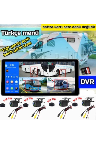 Dokunmatik Dvr Monitör Ve 4 Adet Ahd 720p Nesne Tanımalı Kamera