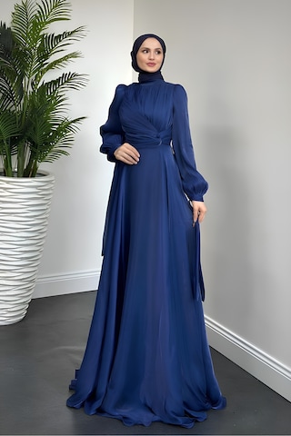 Kolu Bağlamalı Abiye Lacivert