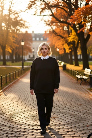 Benerly Kadın Bisiklet Yaka Düşük Kol Oversize Kalıp Sweatshirt Fonksiyon siyah
