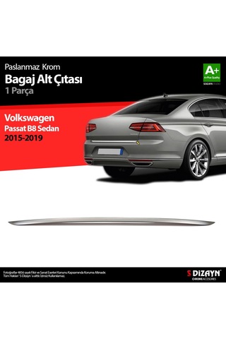 Volkswagen Passat B8 Krom Bagaj Alt Çıtası 2015 Üzeri