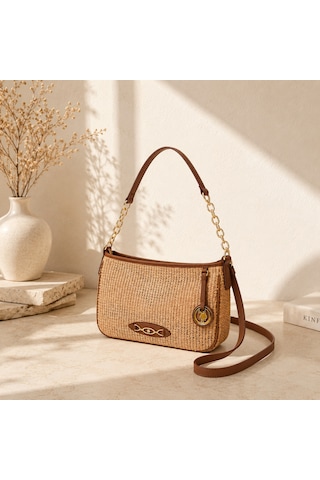 Us Polo Assn U.s. Polo Assn. Kadın Hasır Omuz Ve Çapraz Çanta Us24398 K.bej