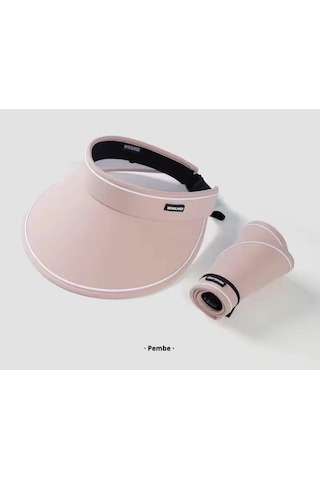 Snapbuy UV Korumalı Katlanır Yazlık Kadın Vizör Şapka - Pembe
