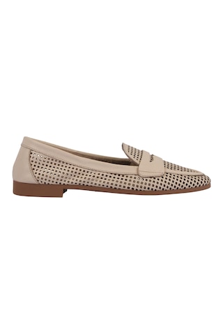 Napa Shoes Kadın Hakiki Deri Delikli Comfort Taban Kadın Babet Napa-aes22201 Krem