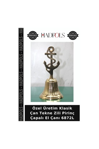 Özel Üretim Klasik Çan Tekne Zili Pirinç Çapalı El Çanı 6872l Antik Pirinç