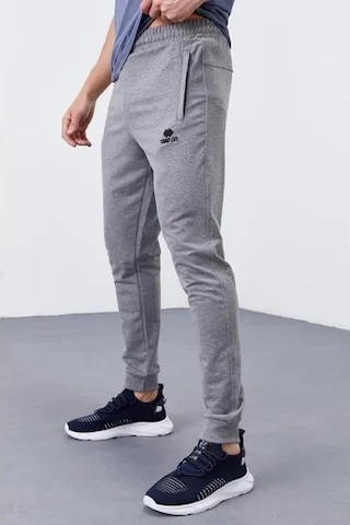 Tommy Life 84343 Cep Fermuarlı Gri Melanj Erkek Eşofman Altı-84343 Gri